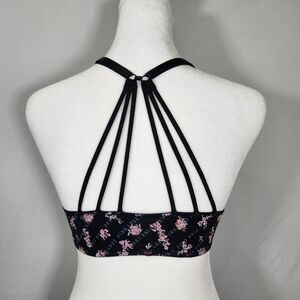 PINK Victoria's Secret Black and Pink Strappy Bandeau